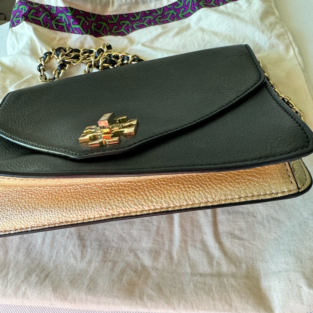 Tory Burch black & gold purse